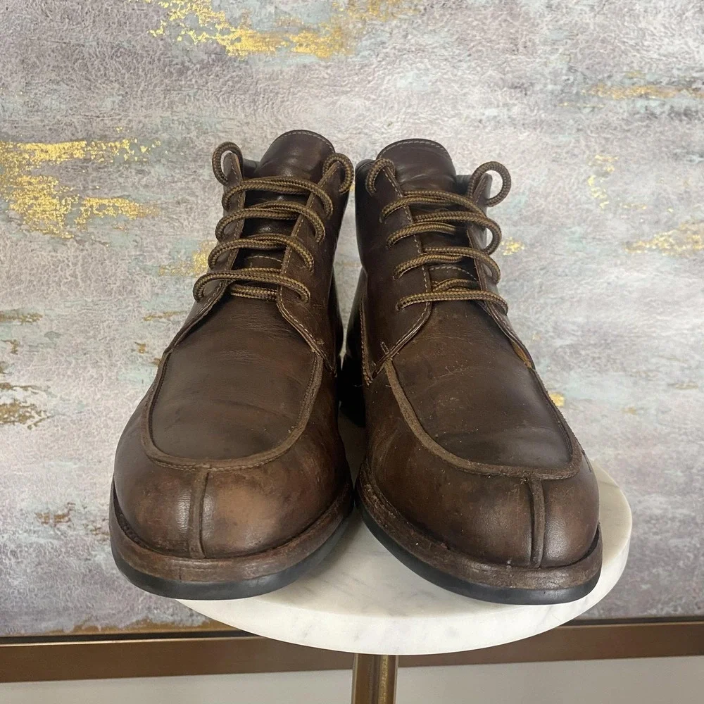 Cole Haan Chukka Boots Mens Size 9 Brown Leather Ankle Vibram Sole 14220